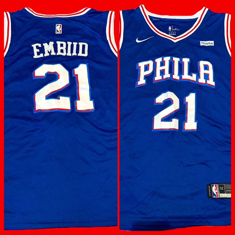 Nike NBA Swingman Joel Embiid #21 Philadelphia 76ers Jersey Size XL - 52 VGC